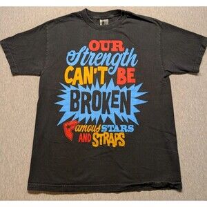 Famous Stars And Straps Vtg 2000s Y2K "Our Strength Can't Be Broken" Size Large